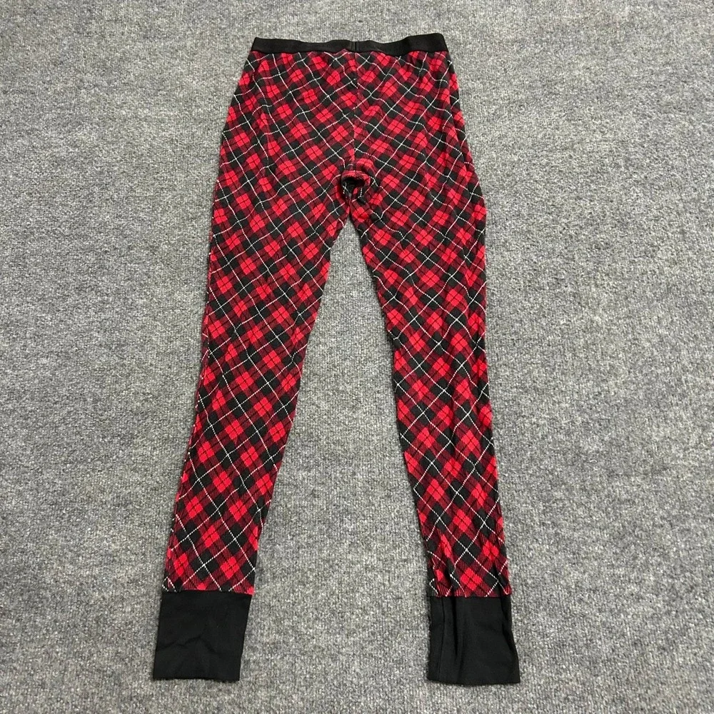 Victoria's Secret Pajama Leggings Womens Size S Red Black Argyle Plaid Lounge